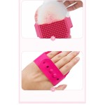 Rubber glove, for brushing pets, pink color